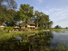Jacana Camp, safari camp located on an island surrounded by floodplain, beautiful views of Okavango Delta, papyrus swamps, Botswana, Africa safari