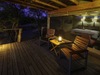 Khalahari Plains Camp, sizeable private deck with personal viewing chairs, extensive screening protection for bedroom, giant bedroom area, Botswana